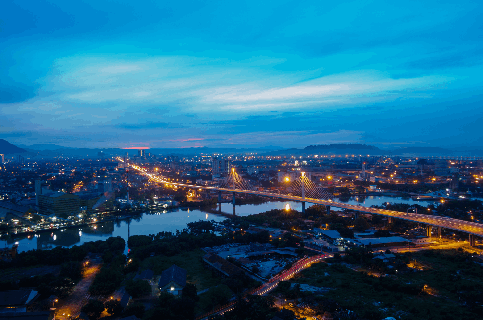 Sunset Cityscape of Butterworth, Penang, Malaysia